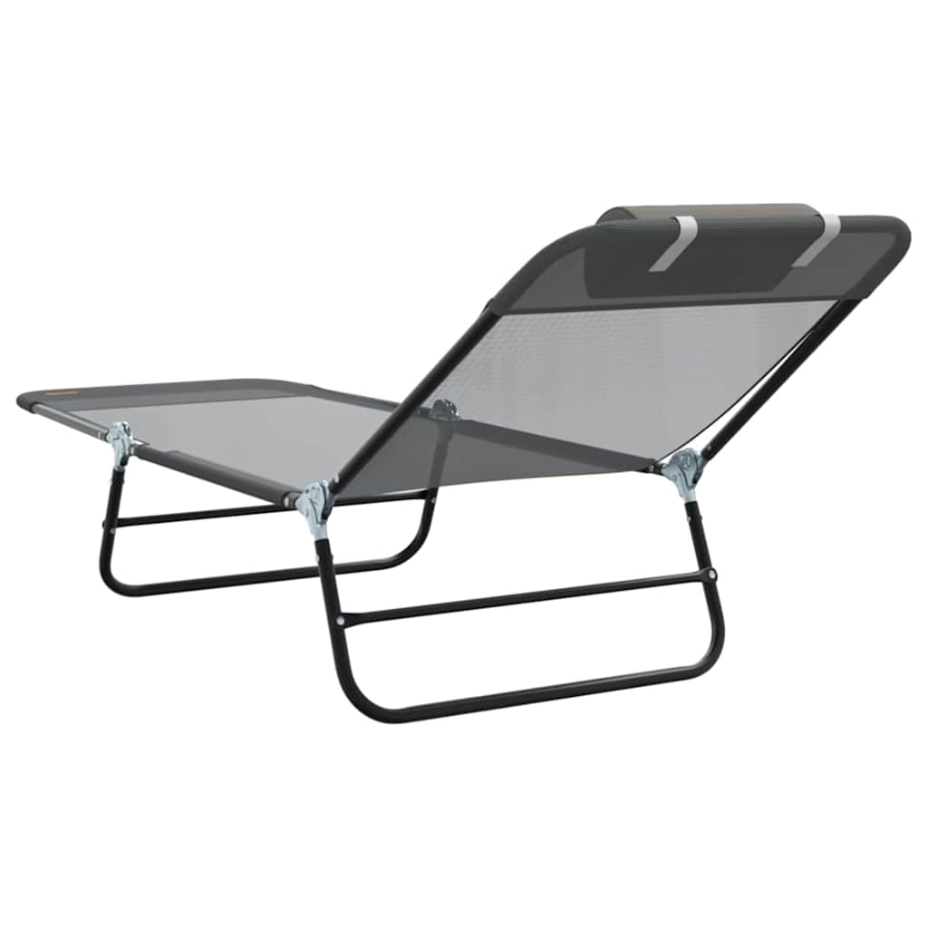 Sammenleggbar solstol Grå 182 x 55 x 85,5 cm Textilene