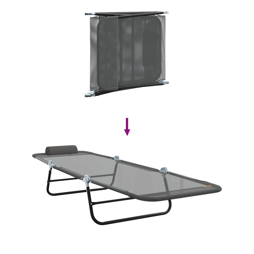 Sammenleggbar solstol Grå 182 x 55 x 85,5 cm Textilene