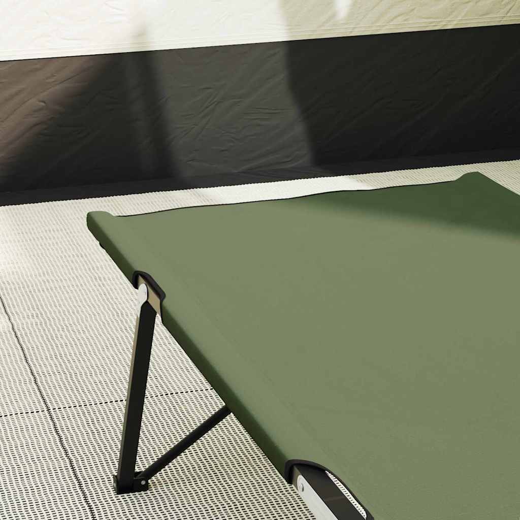Sammenleggbar camping seng grønn 206 x 76 x 74 cm vidaXL
