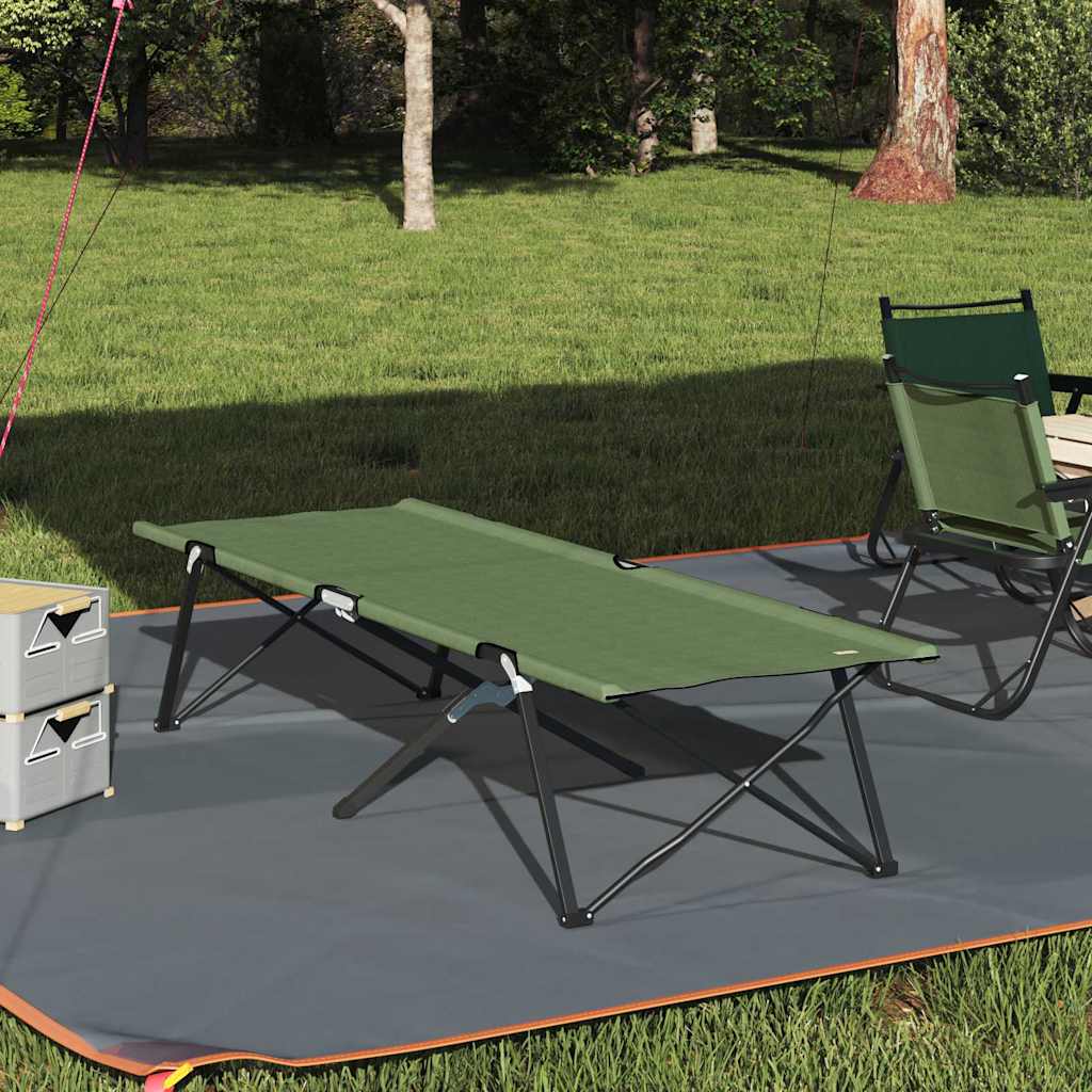 Sammenleggbar camping seng grønn 206 x 76 x 74 cm vidaXL