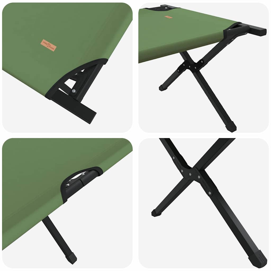 Sammenleggbar camping seng grønn 210 x 80 x 46 cm Oxford-stoff