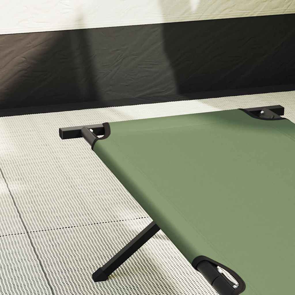 Sammenleggbar camping seng grønn 210 x 80 x 46 cm Oxford-stoff
