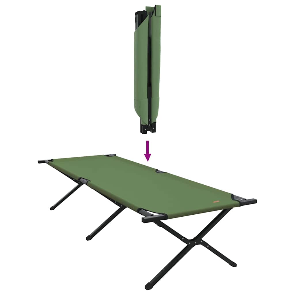 Sammenleggbar camping seng grønn 210 x 80 x 46 cm Oxford-stoff