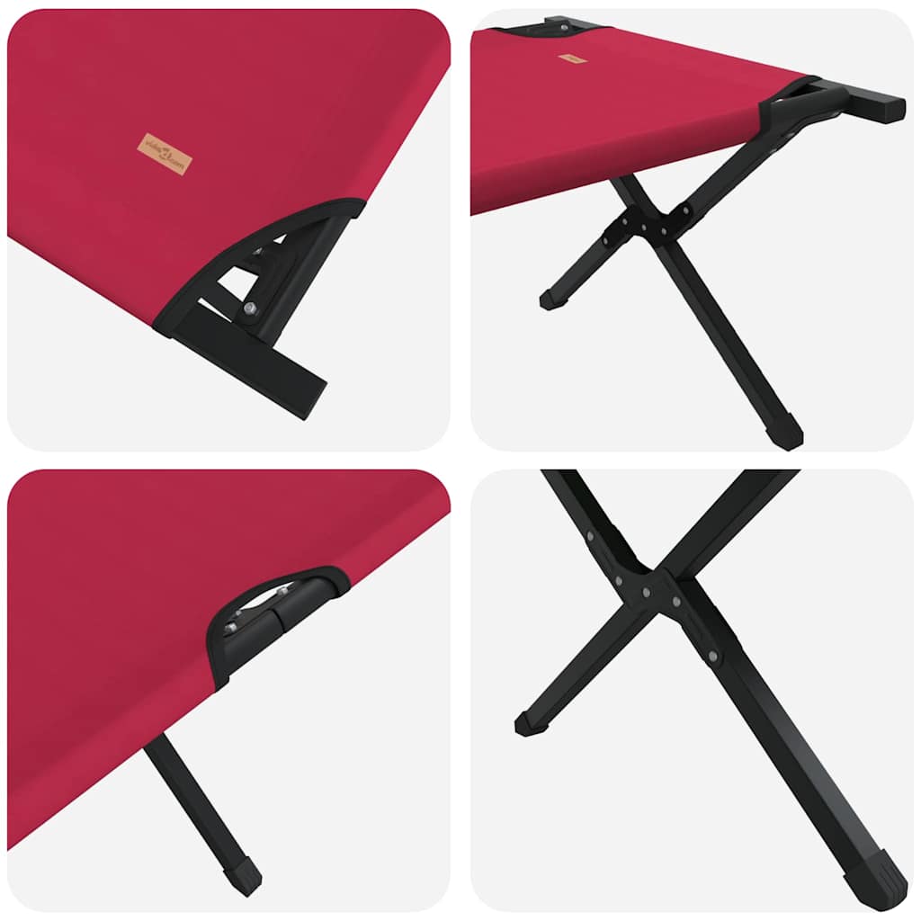 Sammenleggbar camping seng 2 pcs Rød 210 x 80 x 46 cm