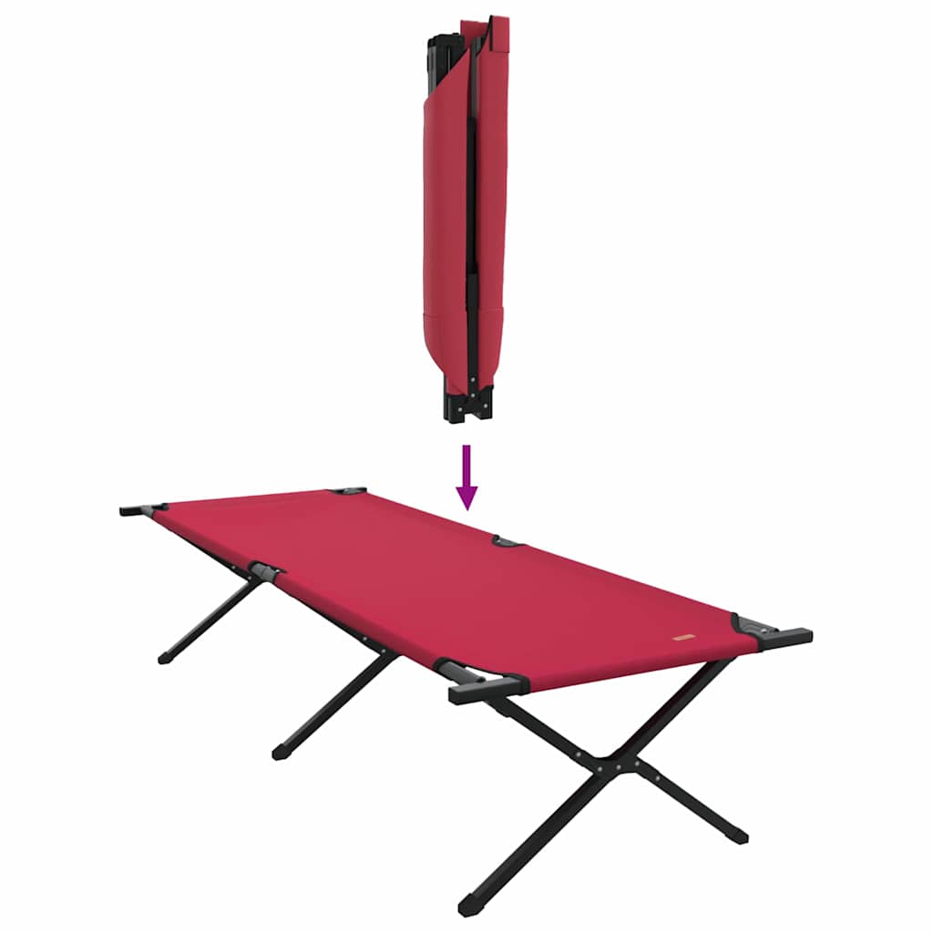 Sammenleggbar camping seng 2 pcs Rød 210 x 80 x 46 cm