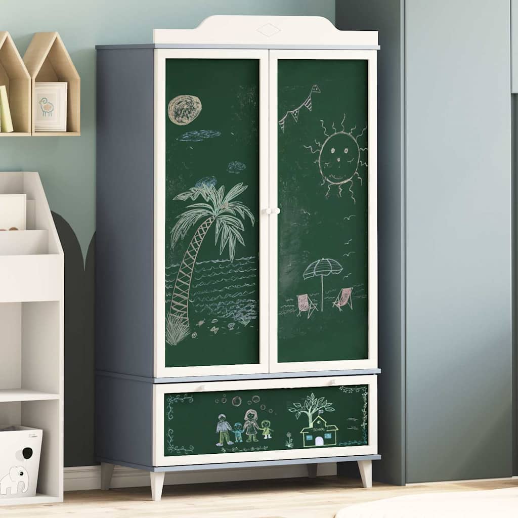 Krittstavle Garderobe ROROS Grå og hvit 90 x 45 x 165 cm