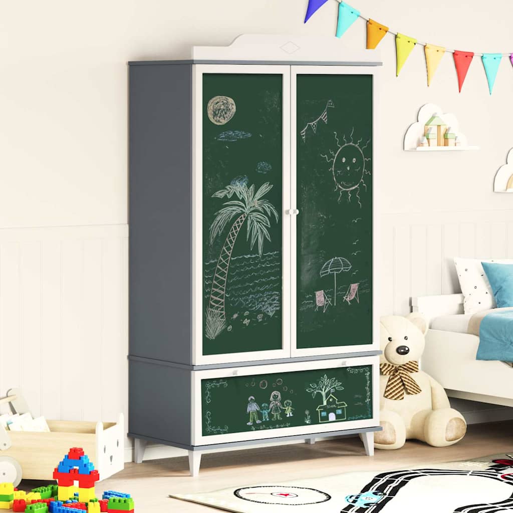 Krittstavle Garderobe ROROS Grå og hvit 90 x 45 x 165 cm