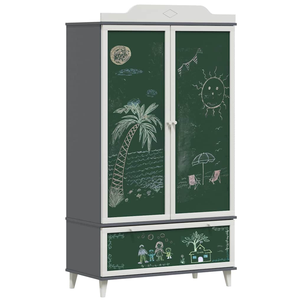 Krittstavle Garderobe ROROS Grå og hvit 90 x 45 x 165 cm