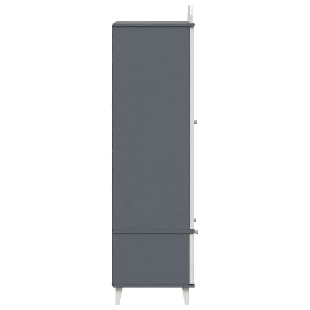 Krittstavle Garderobe ROROS Grå og hvit 90 x 45 x 165 cm