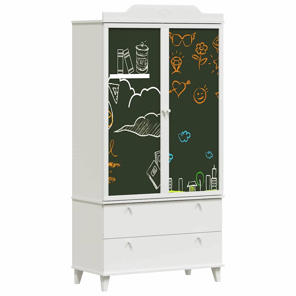 Krittstavle Garderobe med skuff ROROS Hvit 90 x 45 x 180 cm