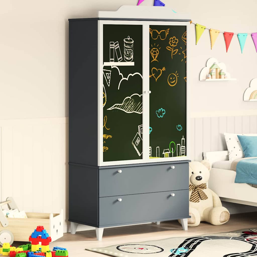 Krittstavle Garderobe ROROS Grå og hvit 90 x 45 x 180 cm
