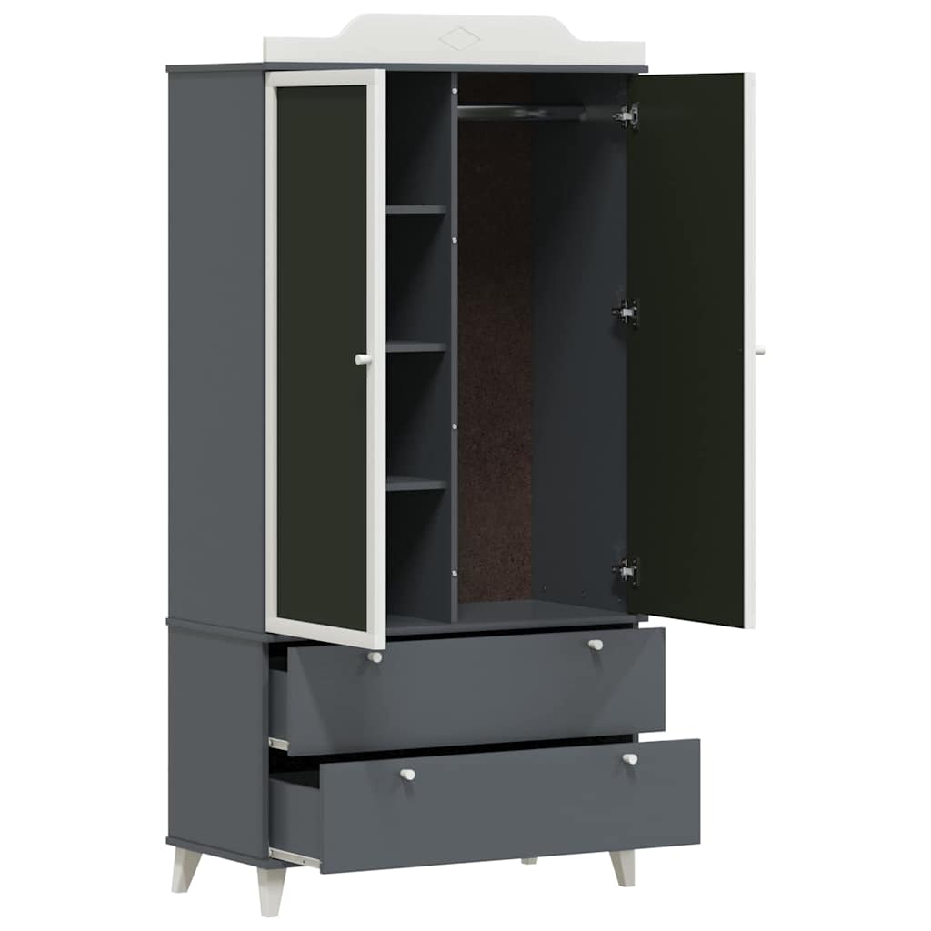 Krittstavle Garderobe ROROS Grå og hvit 90 x 45 x 180 cm