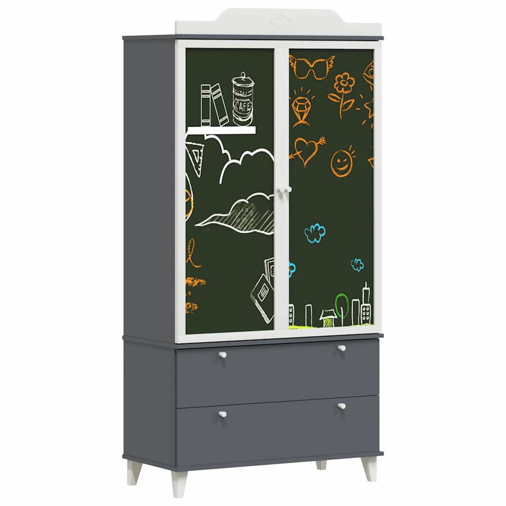 Krittstavle Garderobe ROROS Grå og hvit 90 x 45 x 180 cm