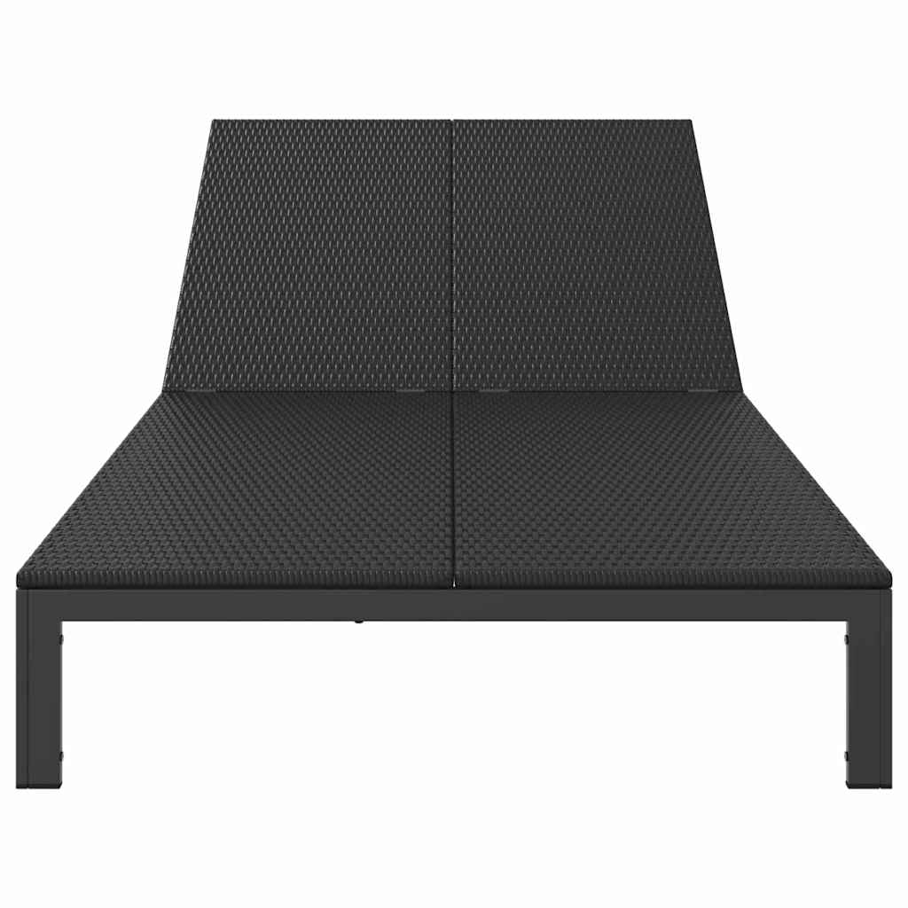 Solseng 1-person Svart 206 x 62.5 x 74 cm polyrotting vidaXL