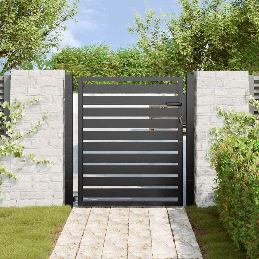 Hageport låsbar svart 100x100 cm aluminium vidaXL