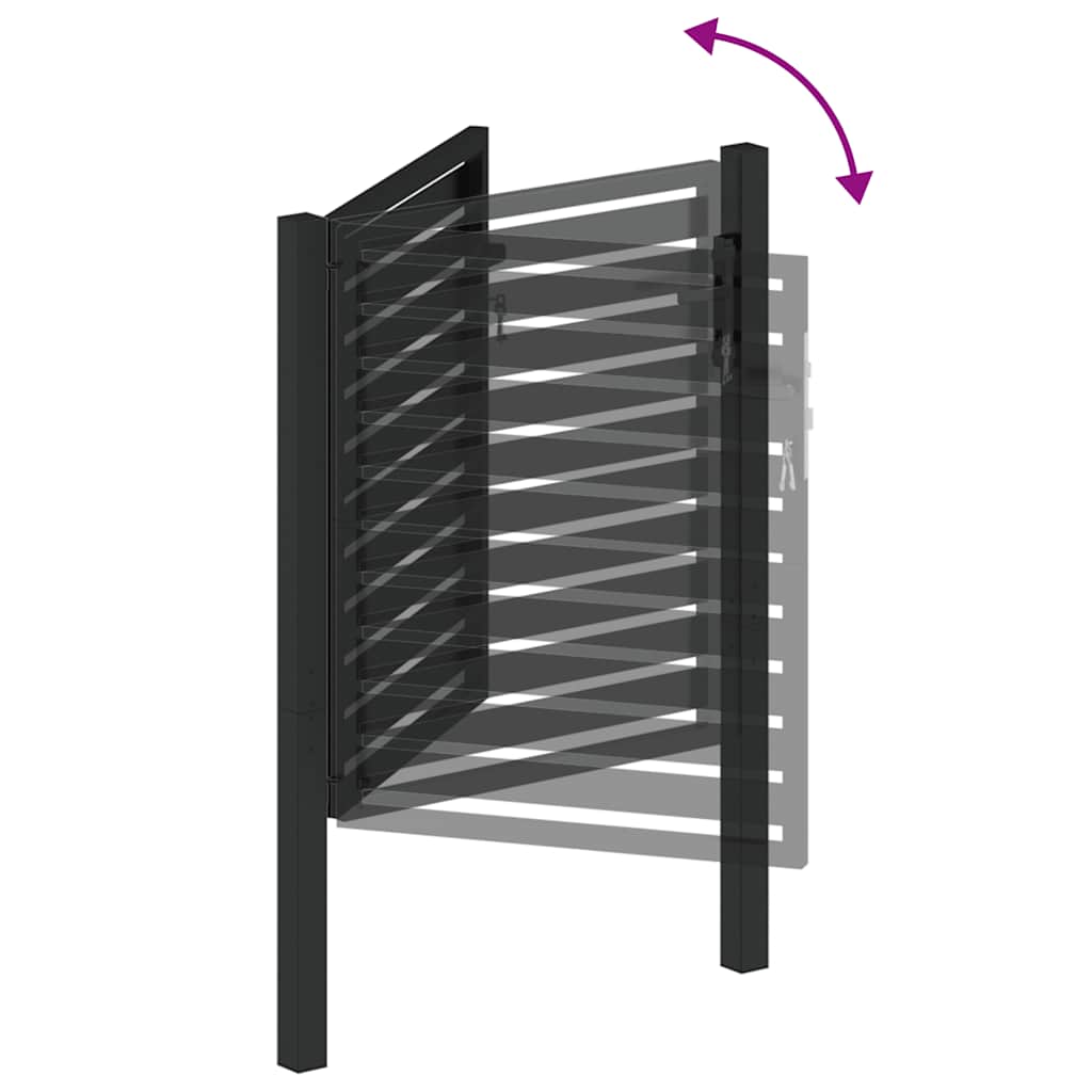 Hageport låsbar svart 100x100 cm aluminium vidaXL