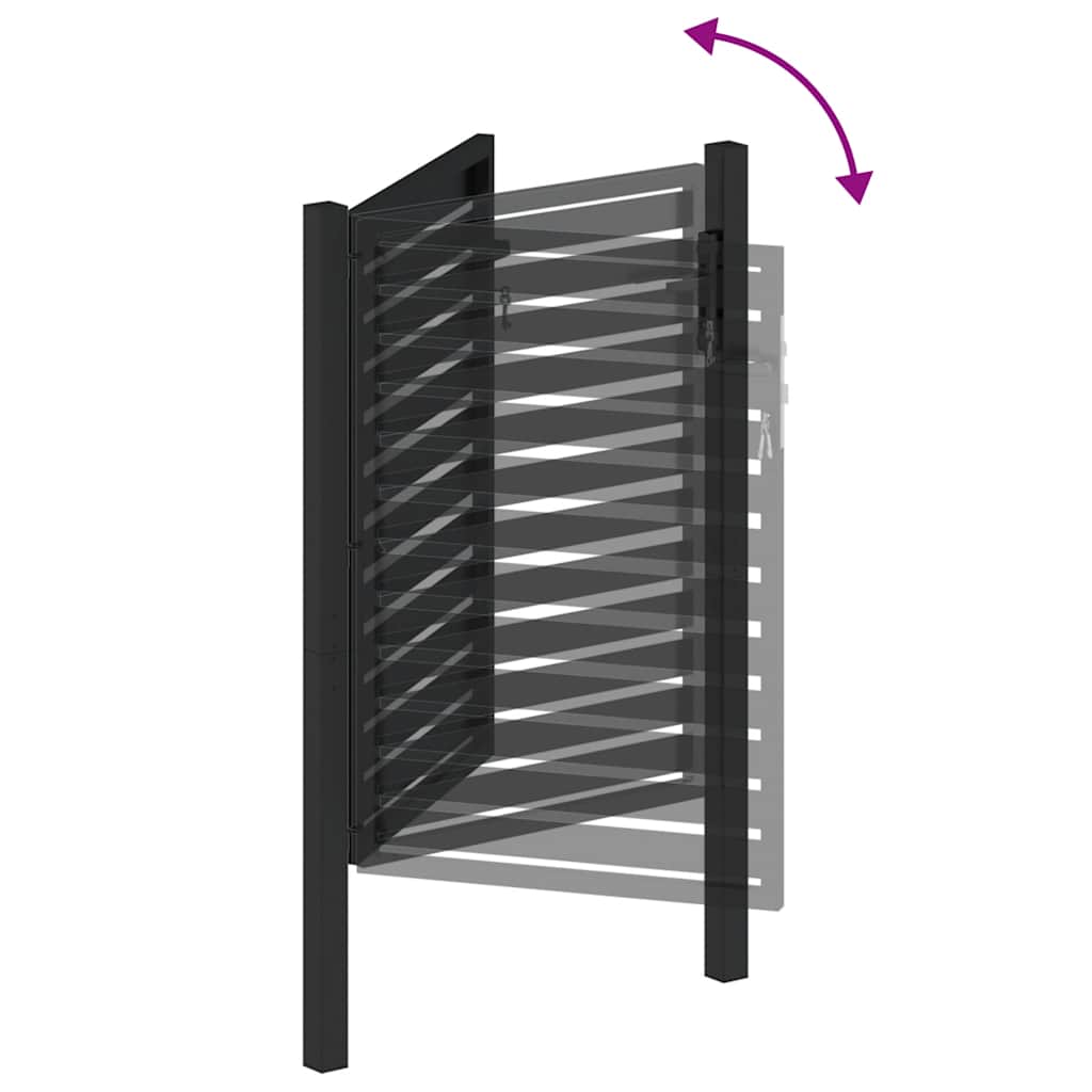 Hageport låsbar svart 100x120 cm aluminium vidaXL