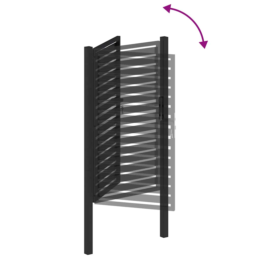 Hageport låsbar svart 100x150 cm aluminium vidaXL