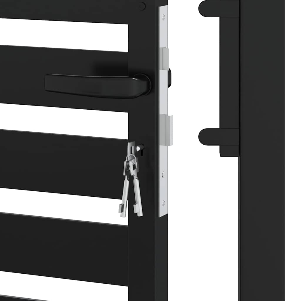Hageport låsbar svart 100x200 cm aluminium