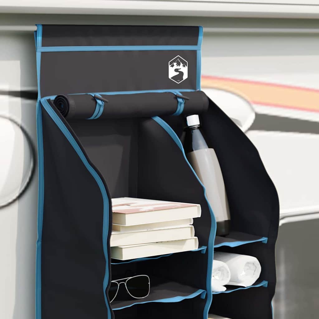 Hengende teltorganisator med 10 lommer Svart 40,5 x 25 x 80 cm