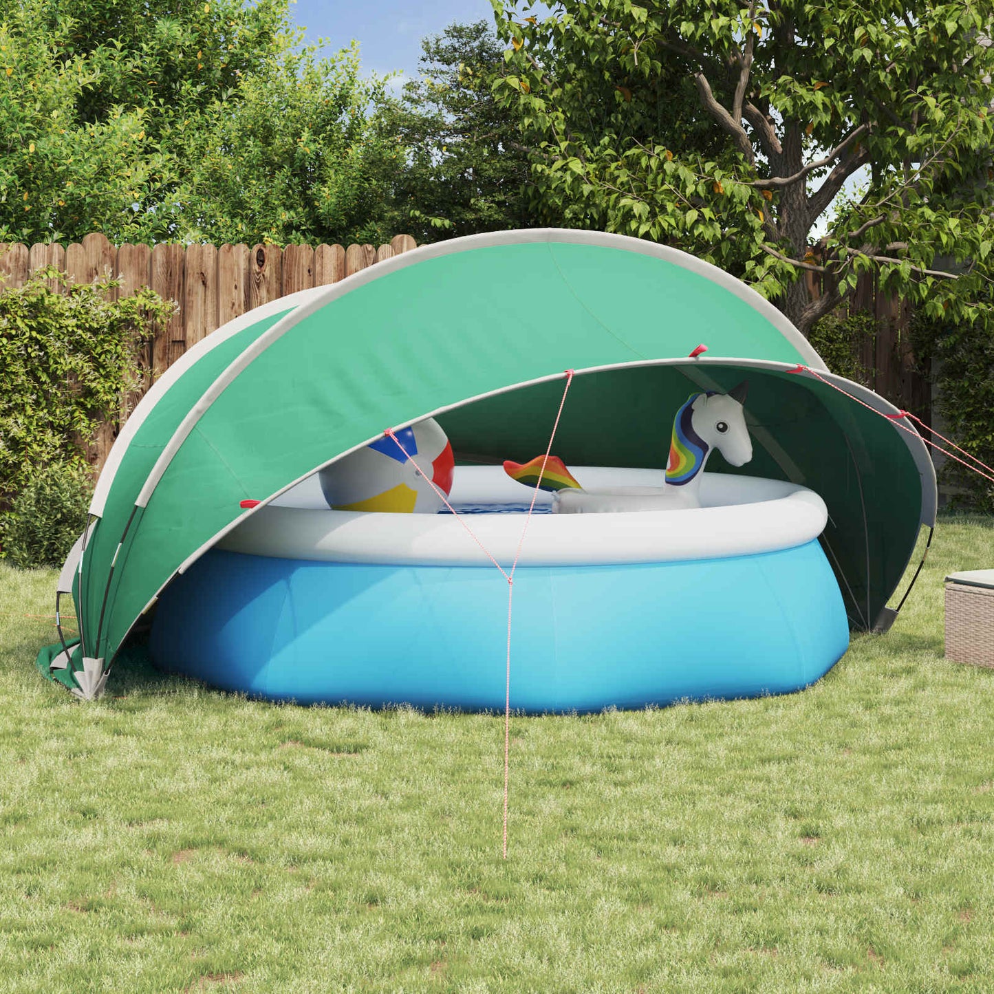 Poolkuppel 405 x 405 x 192 cm 185T polyester med PU-belegg