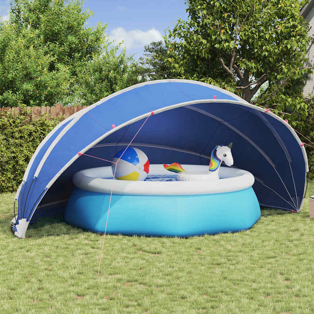 Poolkuppel Blå 546 x 516 x 250 cm 185T polyester med PU-belegg