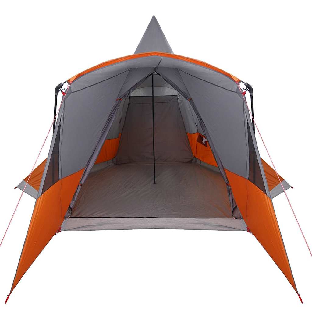 Teepee Telt 8-Personer Grå og Oransje 720 x 465 x 295 cm