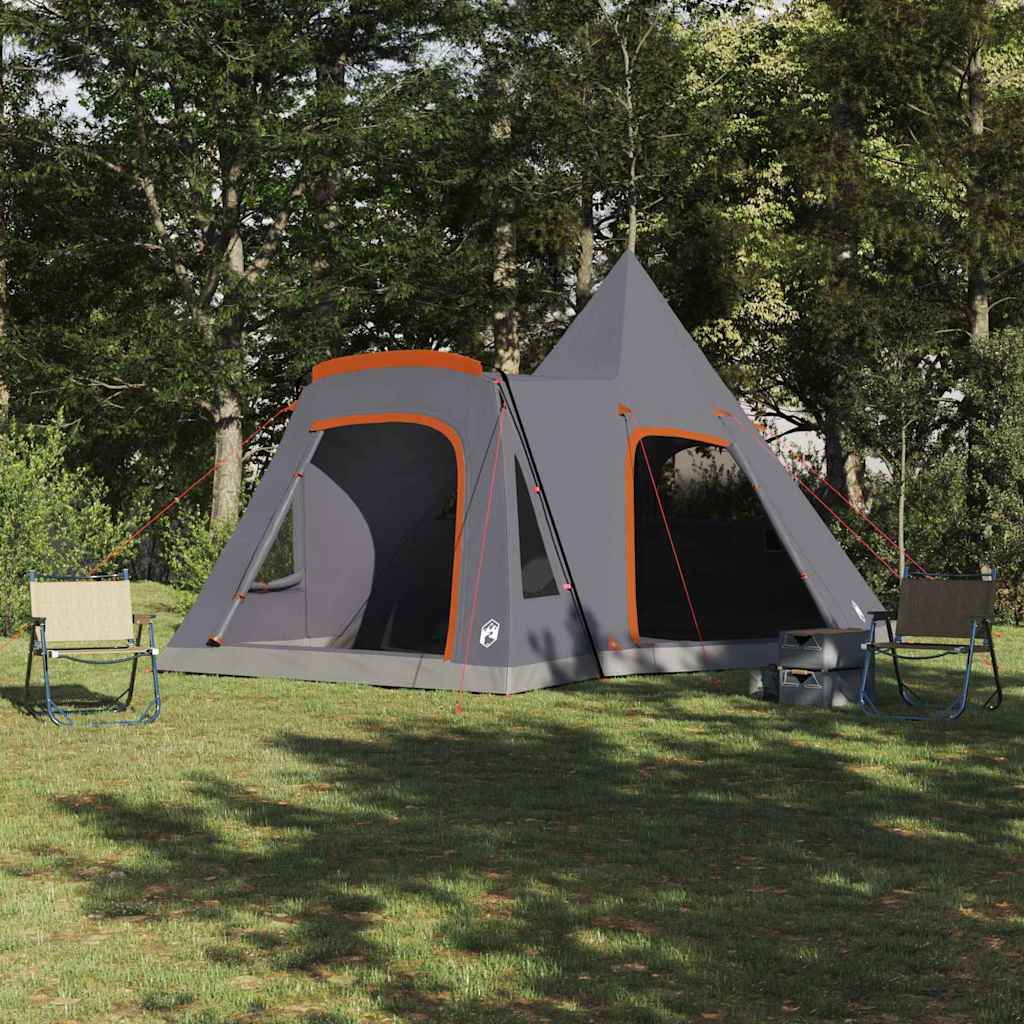 Teepee Telt 5-Person med tak Grå og Oransje 545 x 450 x 295 cm