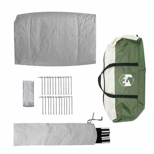 Telt for 16 personer med tak grønn 680 x 510 x 210 cm
