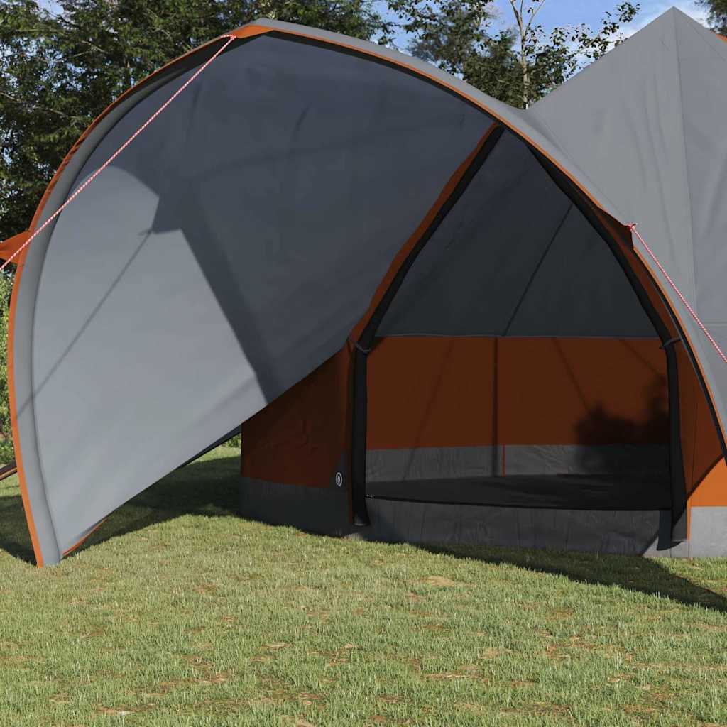 Teepee Teltt 7-Personer Grå og Oransje 600 x 600 x 347 cm