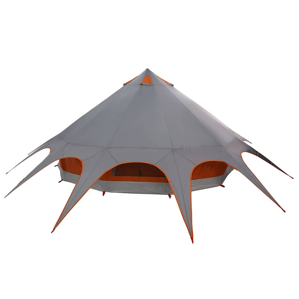 Teepee Teltt 7-Personer Grå og Oransje 600 x 600 x 347 cm