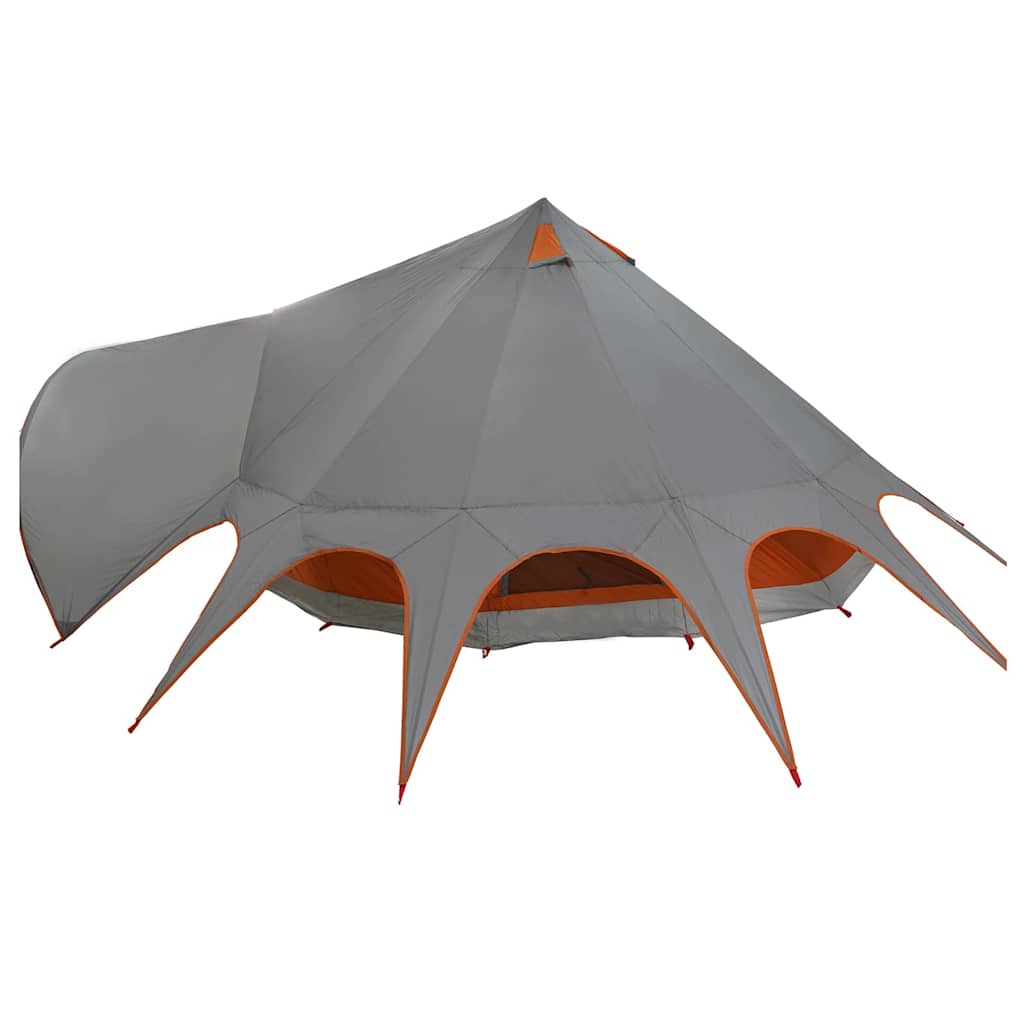 Teepee Teltt 7-Personer Grå og Oransje 600 x 600 x 347 cm