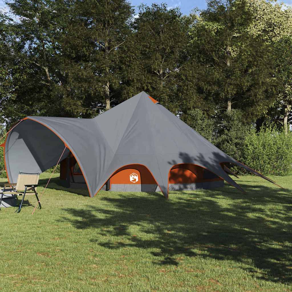 Teepee Telt for 9 Personer Grå og Oransje 502 x 502 x 297 cm