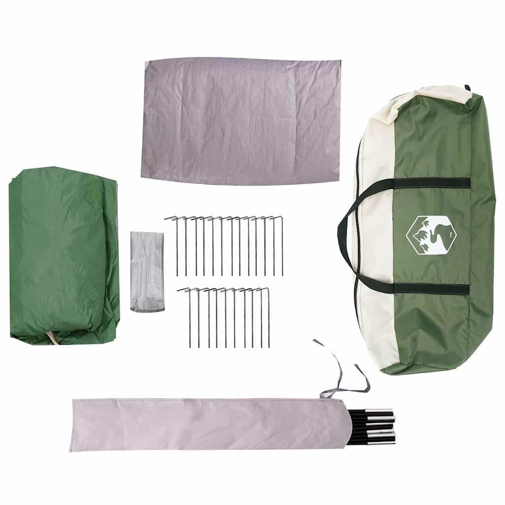 Kabin telt for 6 personer med tak grønn 425 x 396 x 222 cm