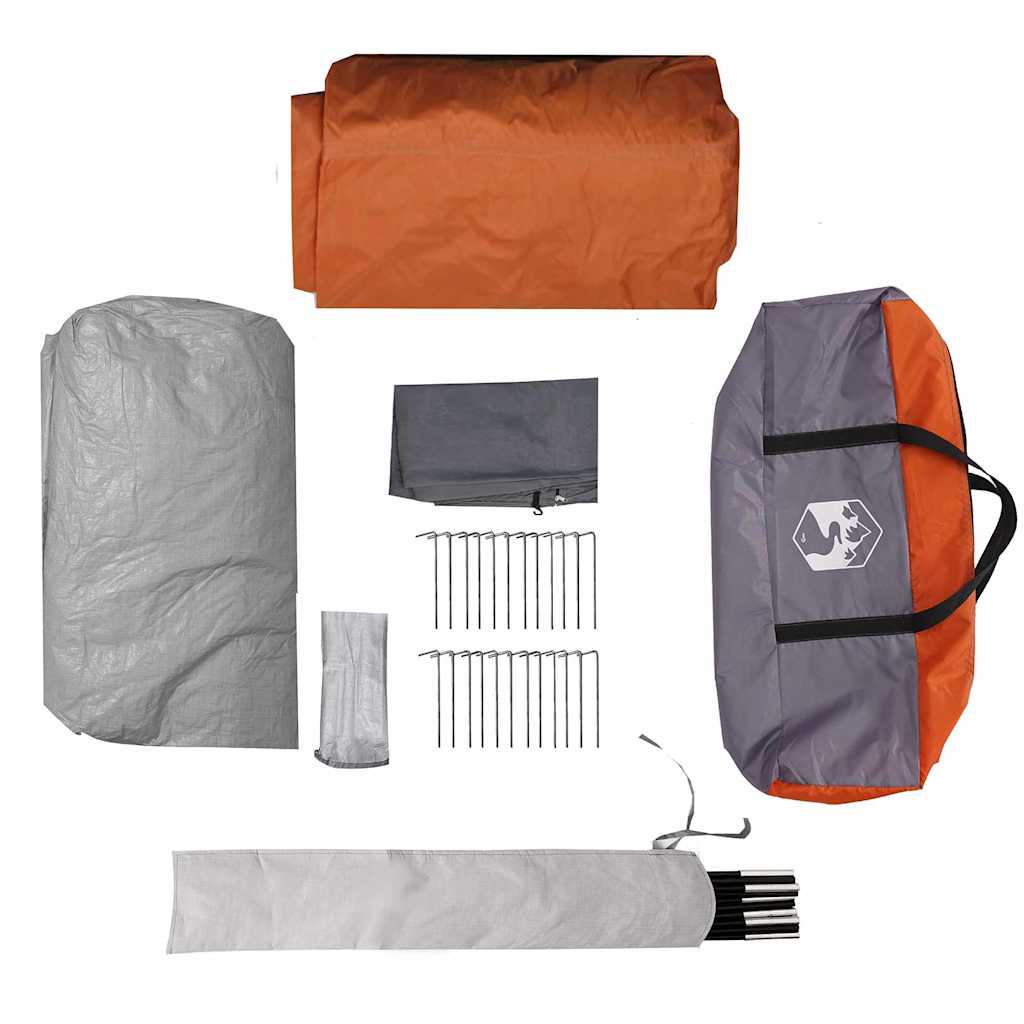 Tunnel Telt 5-Person med tak Grå og Oransje 805 x 405 x 211 cm
