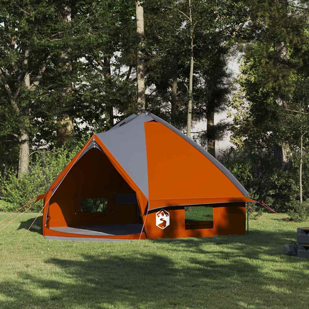 Teepee Telt 8-Personer Grå og Oransje 490 x 410 x 210 cm