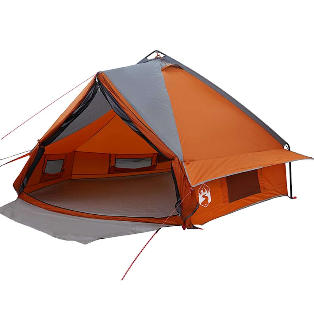 Teepee Telt 8-Personer Grå og Oransje 490 x 410 x 210 cm