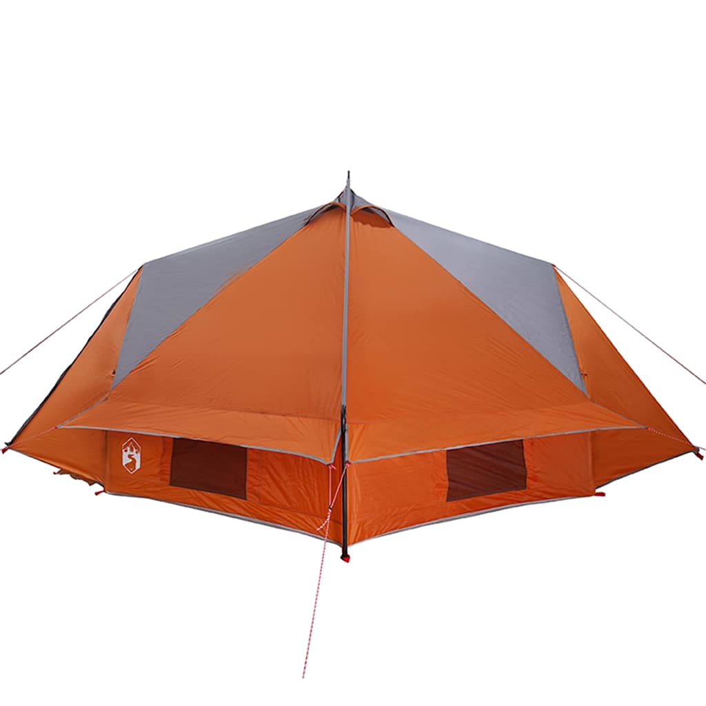 Teepee Telt 8-Personer Grå og Oransje 490 x 410 x 210 cm