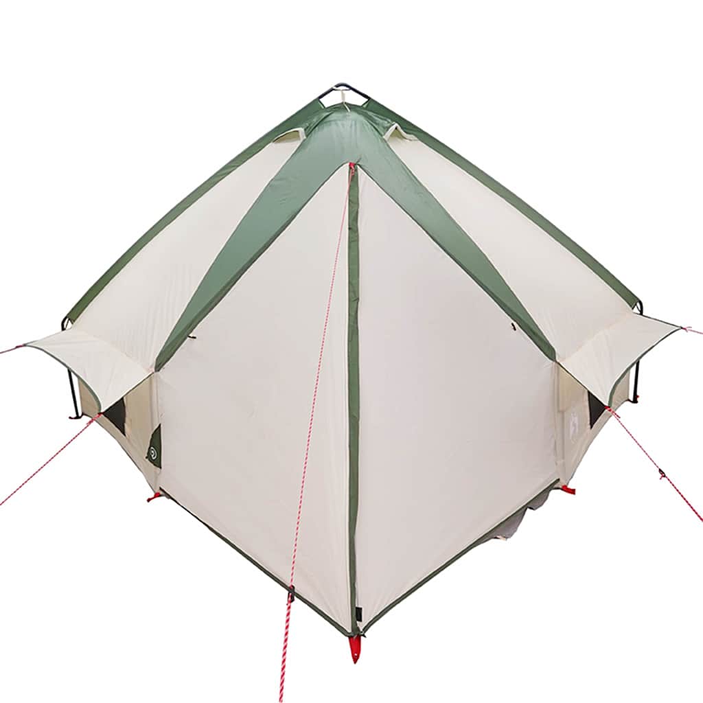 Teepee Tent 6-Person med tak Grønn og hvit 431 x 366 x 185 cm