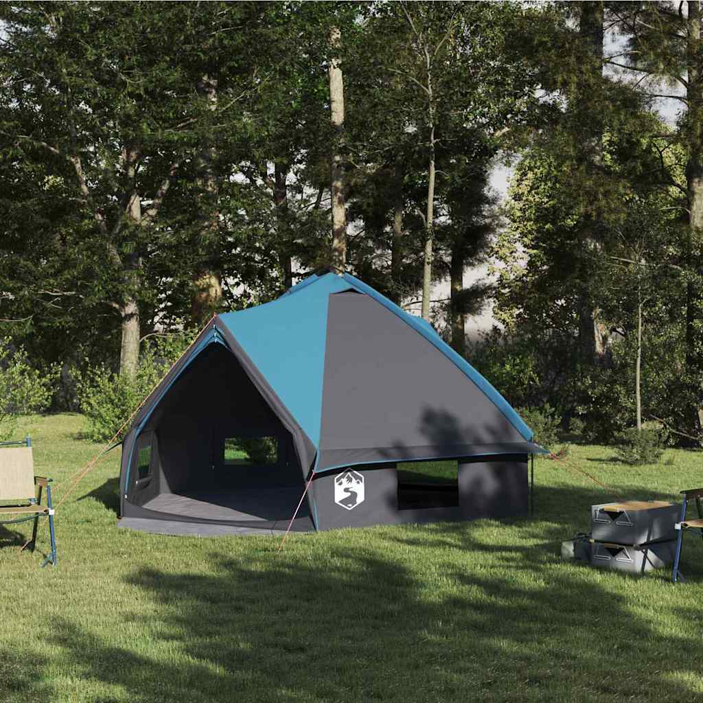 Teepee Tent 6-Person med tak Blå og grå 431 x 366 x 185 cm