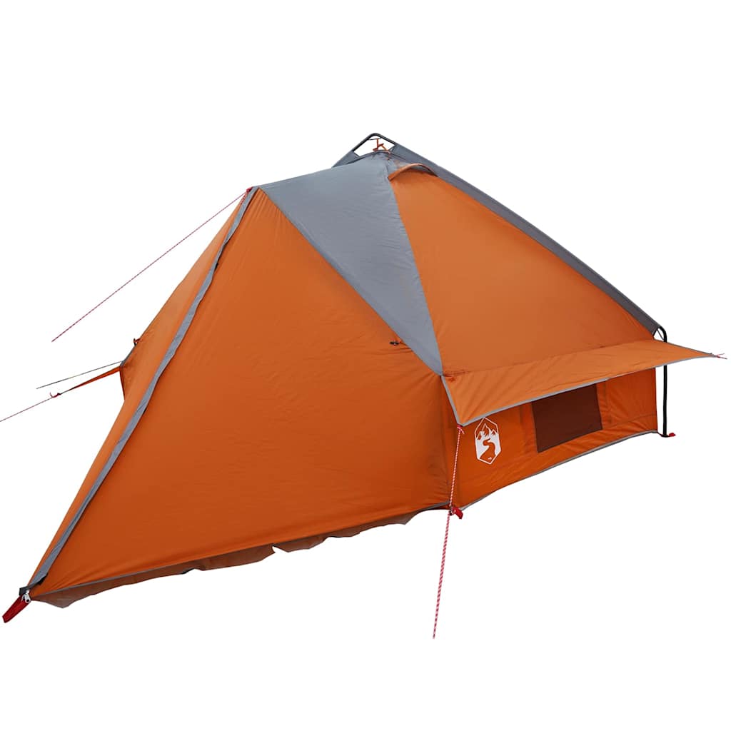 Teepee Tent 6-Person med tak Grå og Oransje 431 x 366 x 185 cm