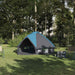 Teepee Tent 4-Person med tak Blå og grå 388 x 320 x 169 cm
