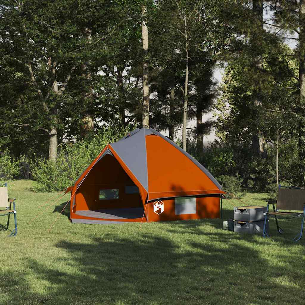Teepee telt 4-person med tak Grå og Oransje 388 x 320 x 169 cm