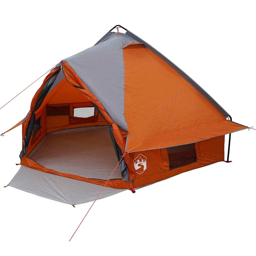 Teepee telt 4-person med tak Grå og Oransje 388 x 320 x 169 cm