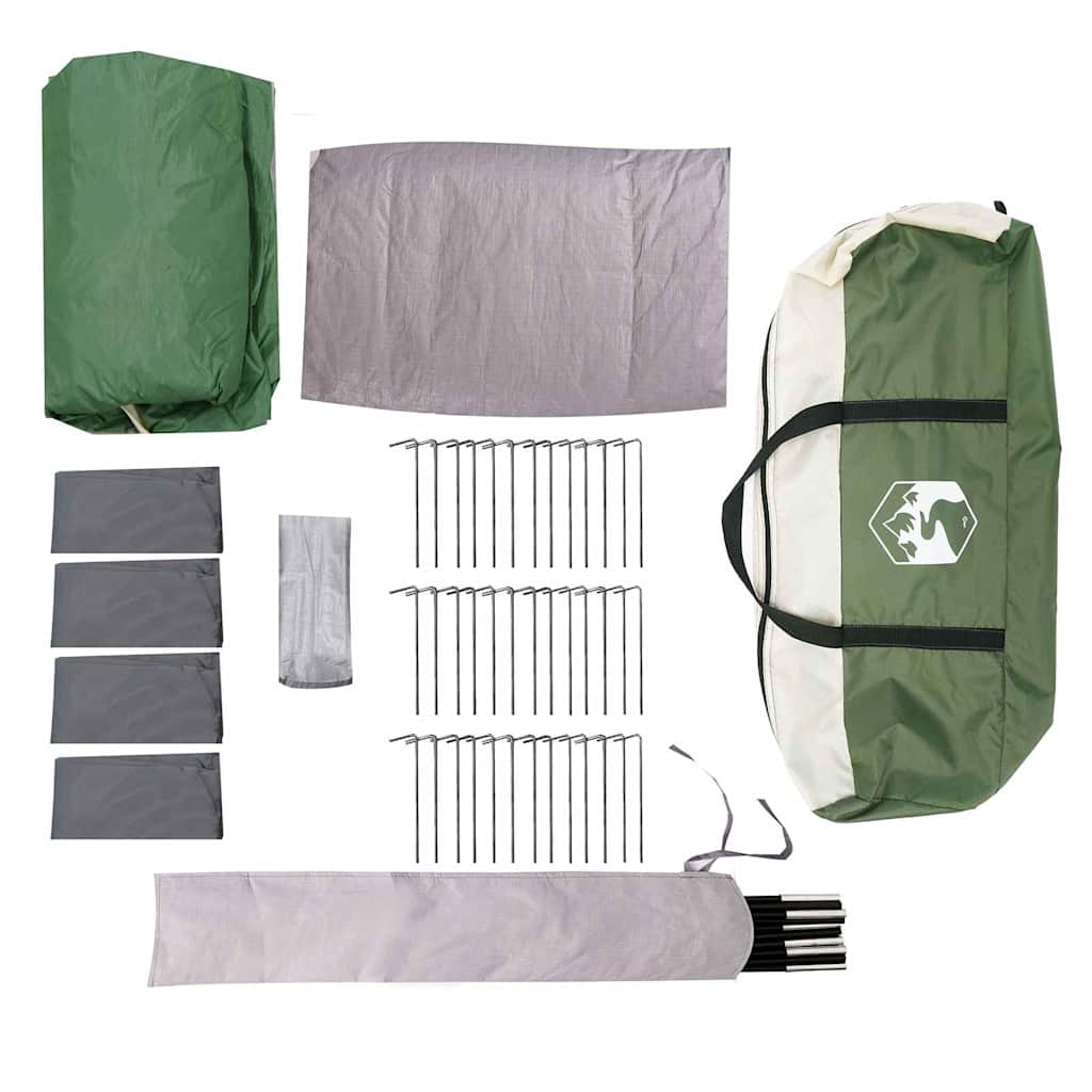 Familietelt for 20 personer Grønn og hvit 745 x 700 x 217 cm