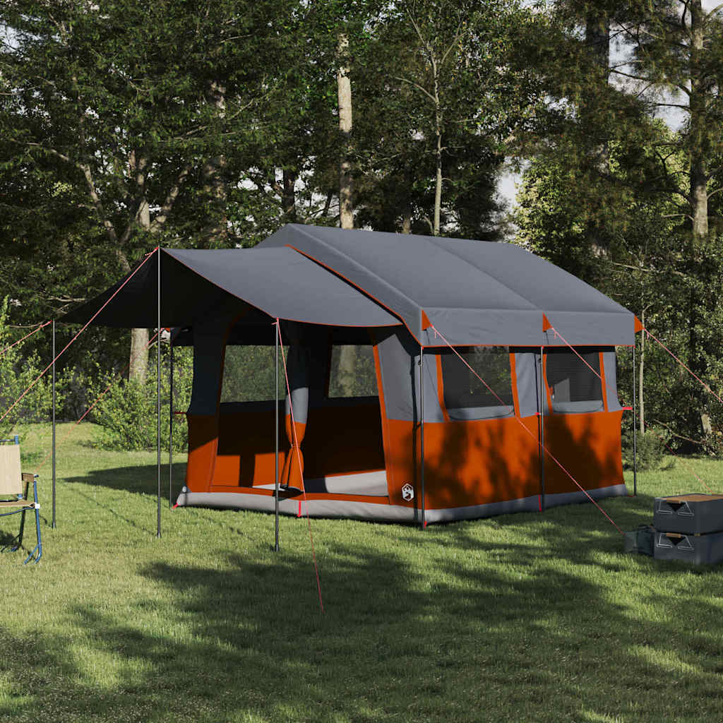 Familietet 4-personer med tak Grå og Oransje 324 x 255 x 230 cm