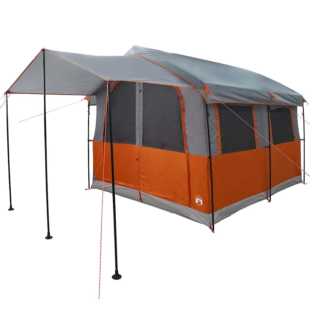 Familietet 4-personer med tak Grå og Oransje 324 x 255 x 230 cm