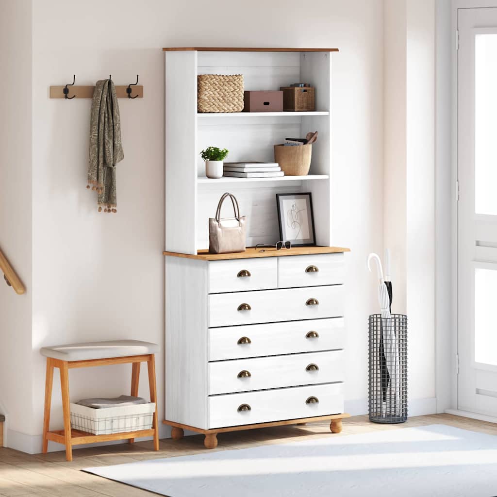 Hytte med skuff ASKIM Hvit 91 x 40 x 200,5 cm Massiv furu