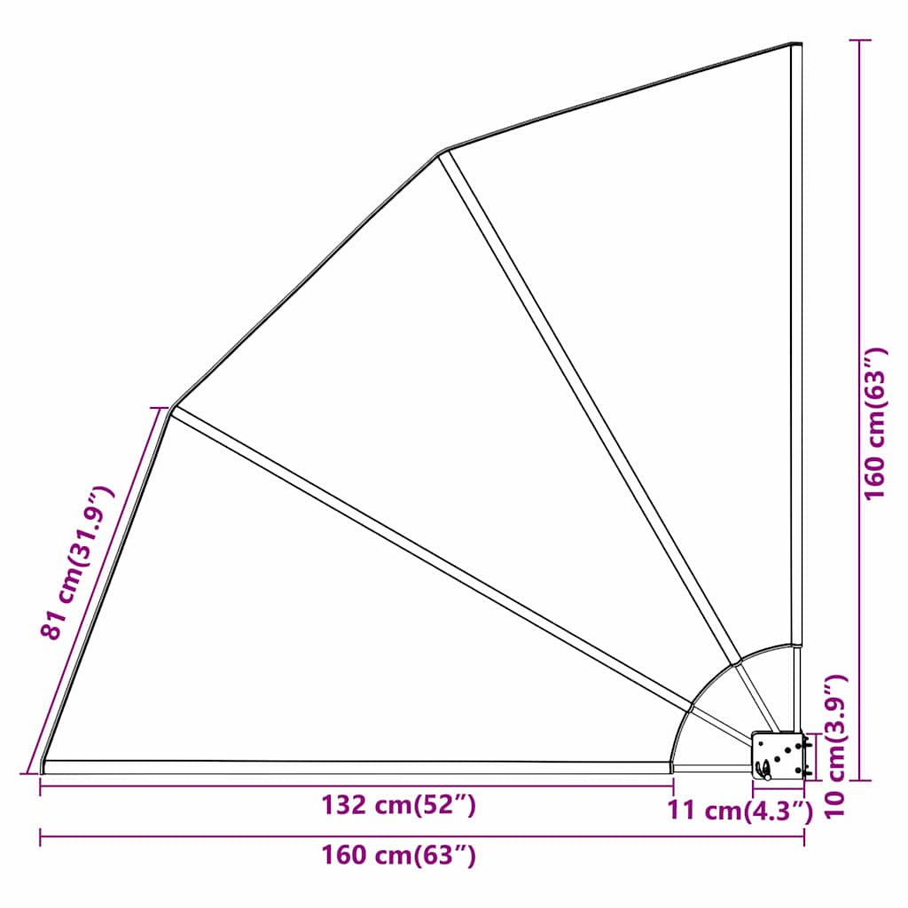 Balkong privat skjerm Gråbrun 160 x 160 cm stoff