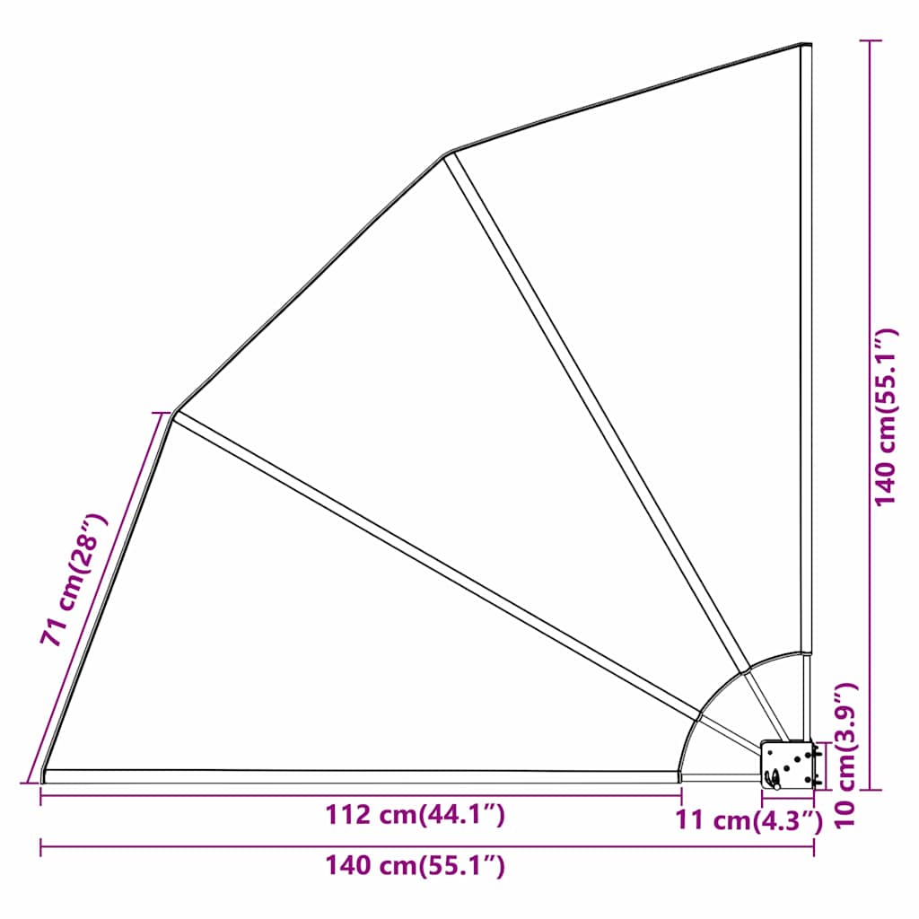 Balkong privat skjerm Antrasitt 140 x 140 cm stoff